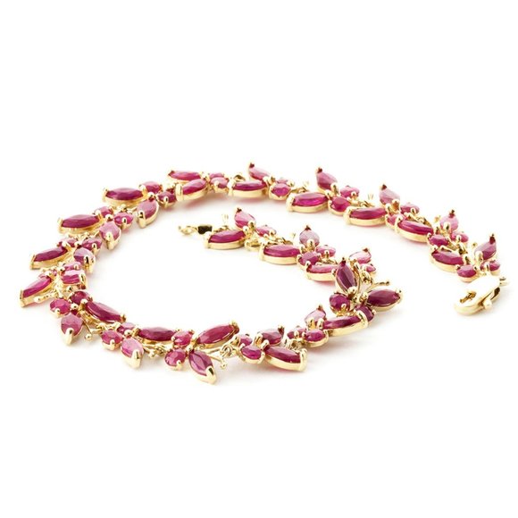 14K. SOLID GOLD BUTTERFLY BRACELET WITH  RUBIES - Picture 2 of 8
